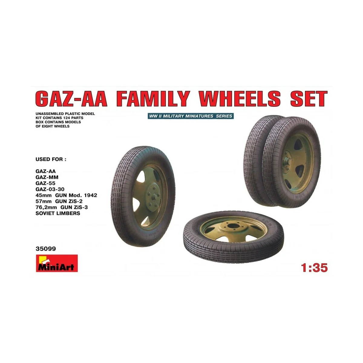 GAZ -AA Family Wheels set, 1/35 - MiniArt 35099