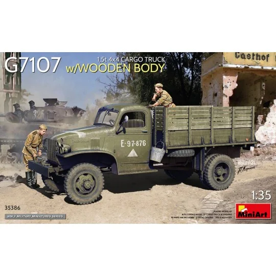 1, 5t 4x4 G7107 Cargo Truck w/Wooden Body, 1/35 - MiniArt 35386