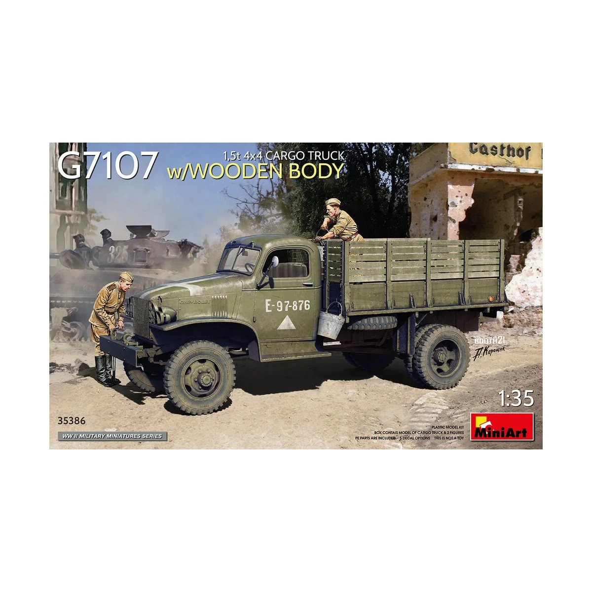 1, 5t 4x4 G7107 Cargo Truck w/Wooden Body, 1/35 - MiniArt 35386