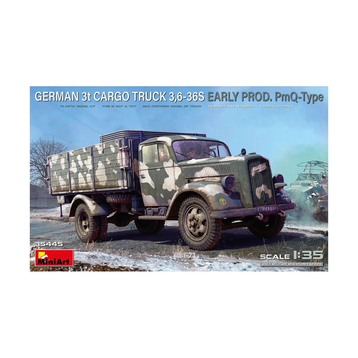 German 3t Cargo Truck 3, 6-36S Early Prod. PmQ-Type, 1/35 - MiniArt...