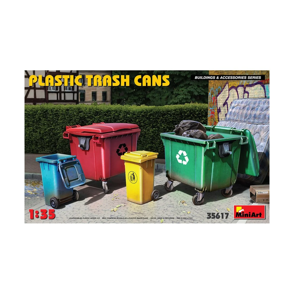 Plastic Trash Cans, 1/35 - MiniArt 35617