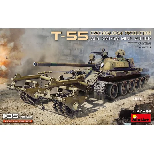 T-55 Czechoslovak Production with KMT-5M Mine Roller, 1/35 - MiniAr...