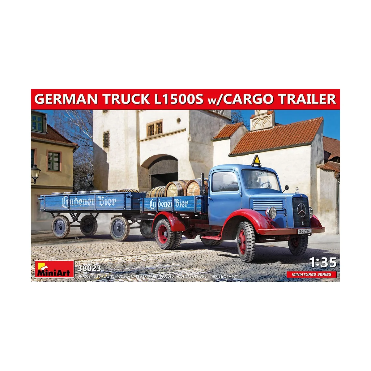 German Truck L1500S W/Cargo Trailer, 1/35 - MiniArt 38023