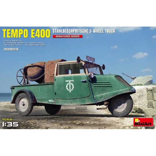 Tempo E400 StahlblechPritsche 3-Wheel Truck, 1/35 - MiniArt 38059
