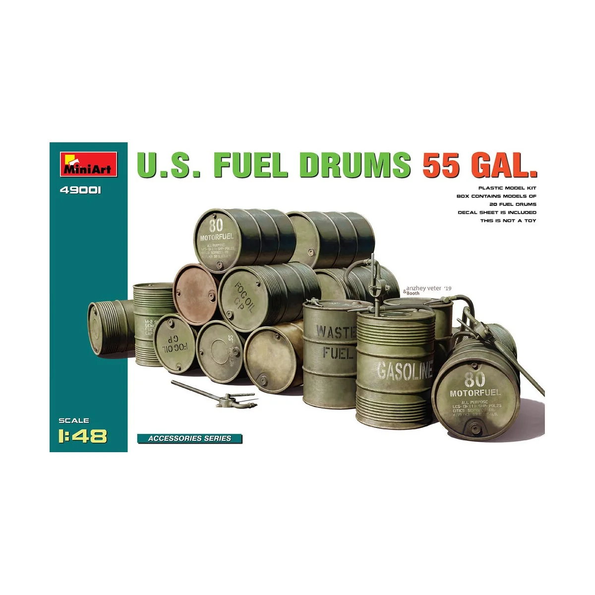 U.S. Fuel Drums 55 Gal., 1/48 - MiniArt 49001