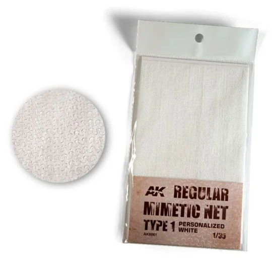 REGULAR CAMOUFLAGE NET Type 1 PERSONALIZED WHITE - AK Interactive A...