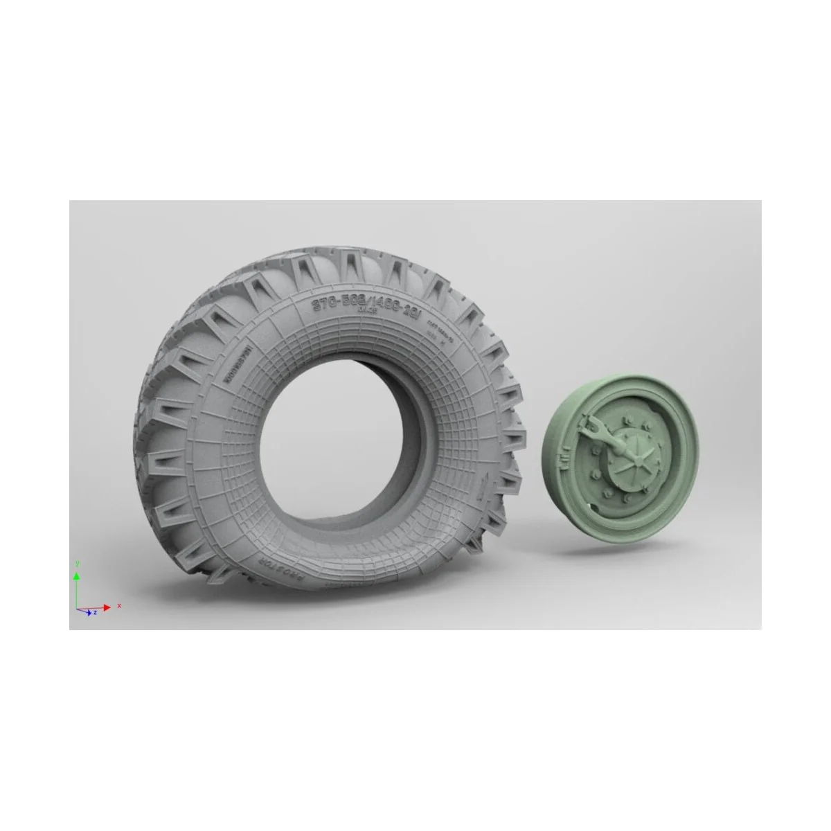 URAL 4320 3D FLAT TIRE×4, 1/48 - Toucan Model TC3D016