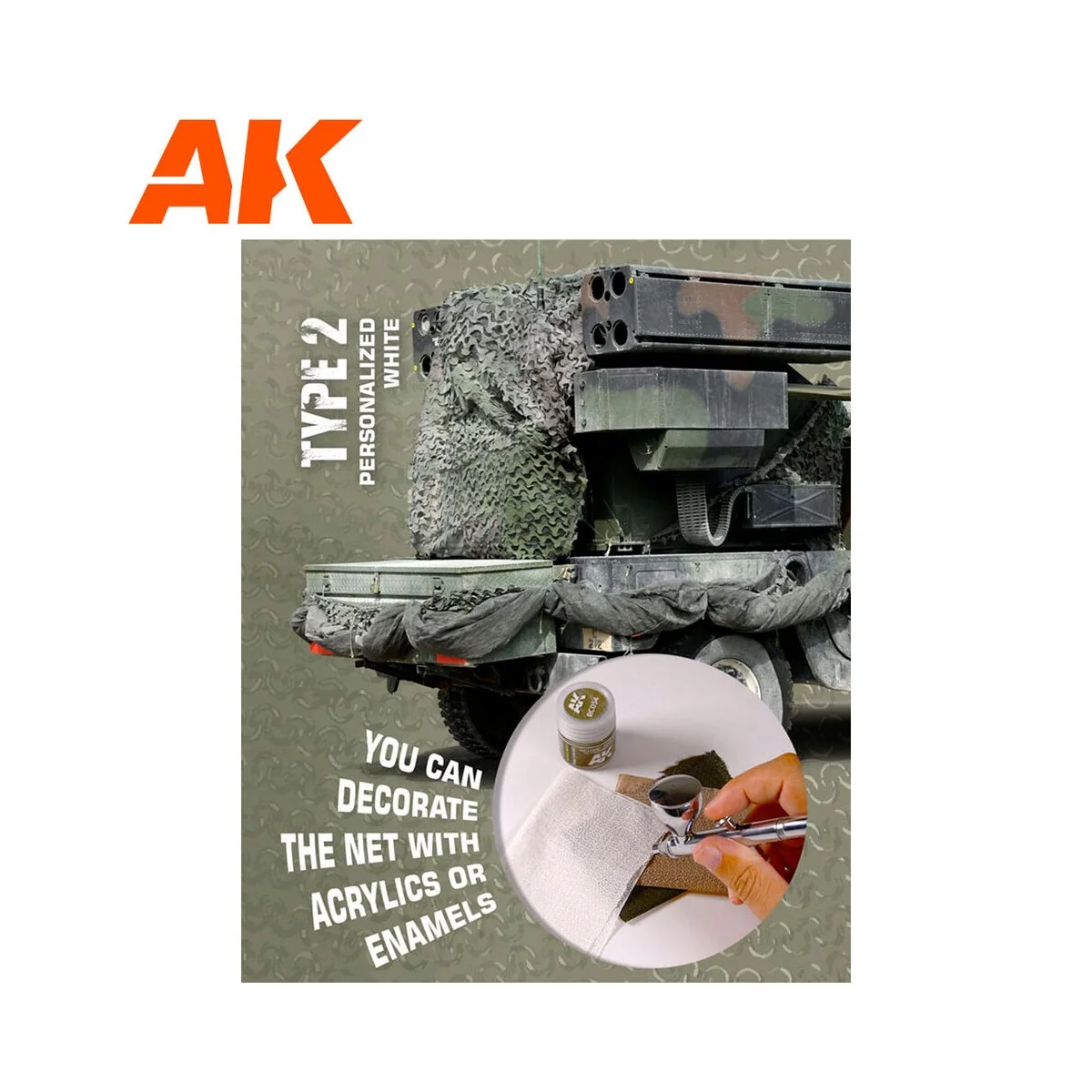 REGULAR CAMOUFLAGE NETType 2 PERSONALIZED WHITE - AK Interactive AK...