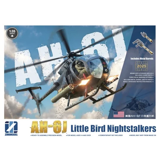 AH-6J Little Bird Nightstalkers w/Metal Barrels, 1/35 - Zimi Model ...