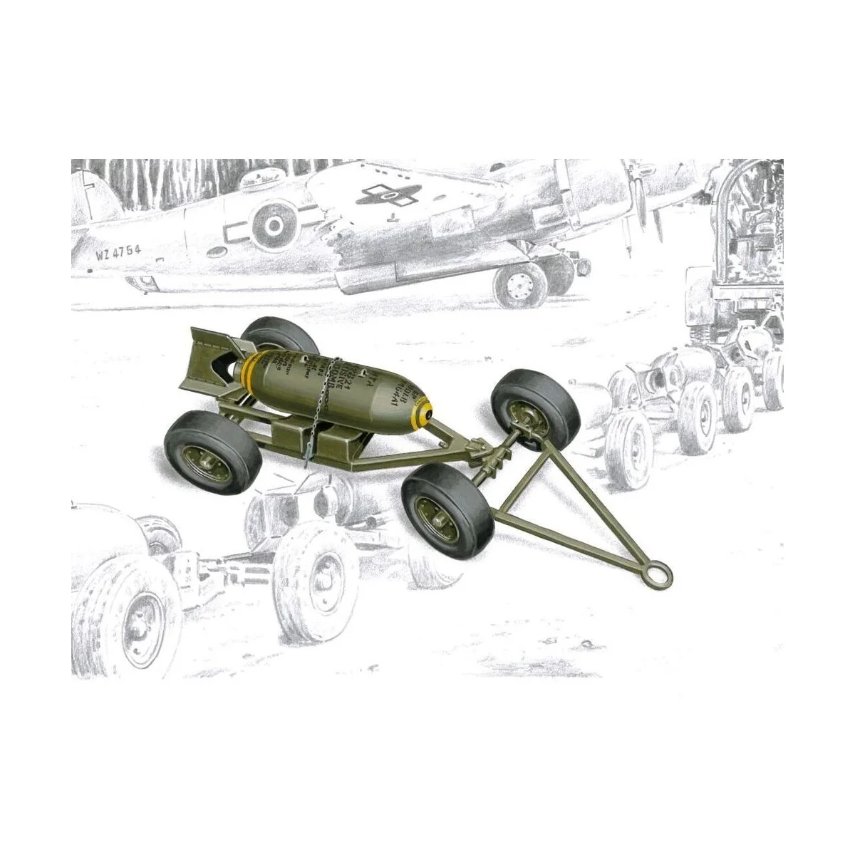 Bomb trailer Mk 2, 1/48 - Plus model AL4055