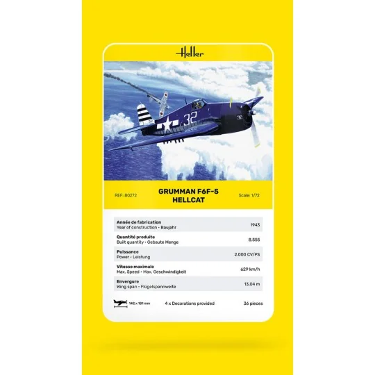 F6F Hellcat, 1/72 - Heller 80272 F6F Hellcat, 1/72 - Heller 80272