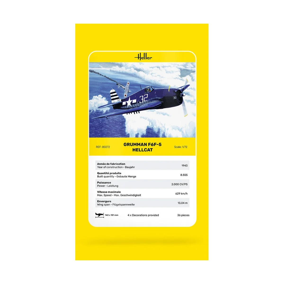F6F Hellcat, 1/72 - Heller 80272 F6F Hellcat, 1/72 - Heller 80272