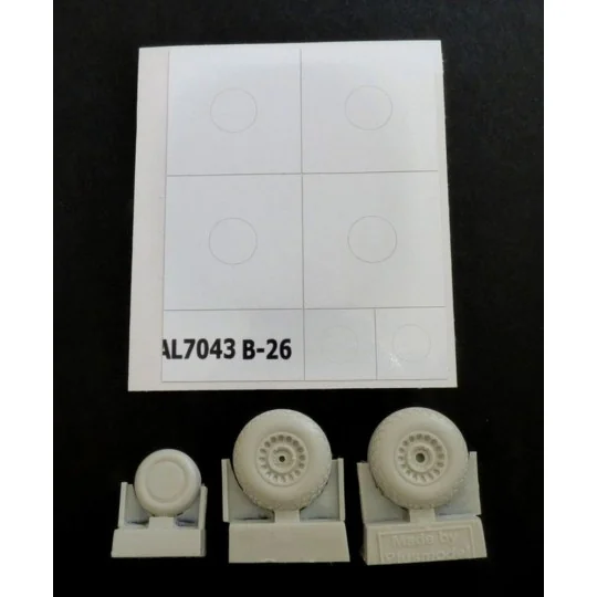 B-26 Marauder early wheels diamond tread, 1/72 - Plus model AL7043