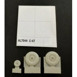 C-47 Skytrain wheels with cover, 1/72 - Plus model AL7044