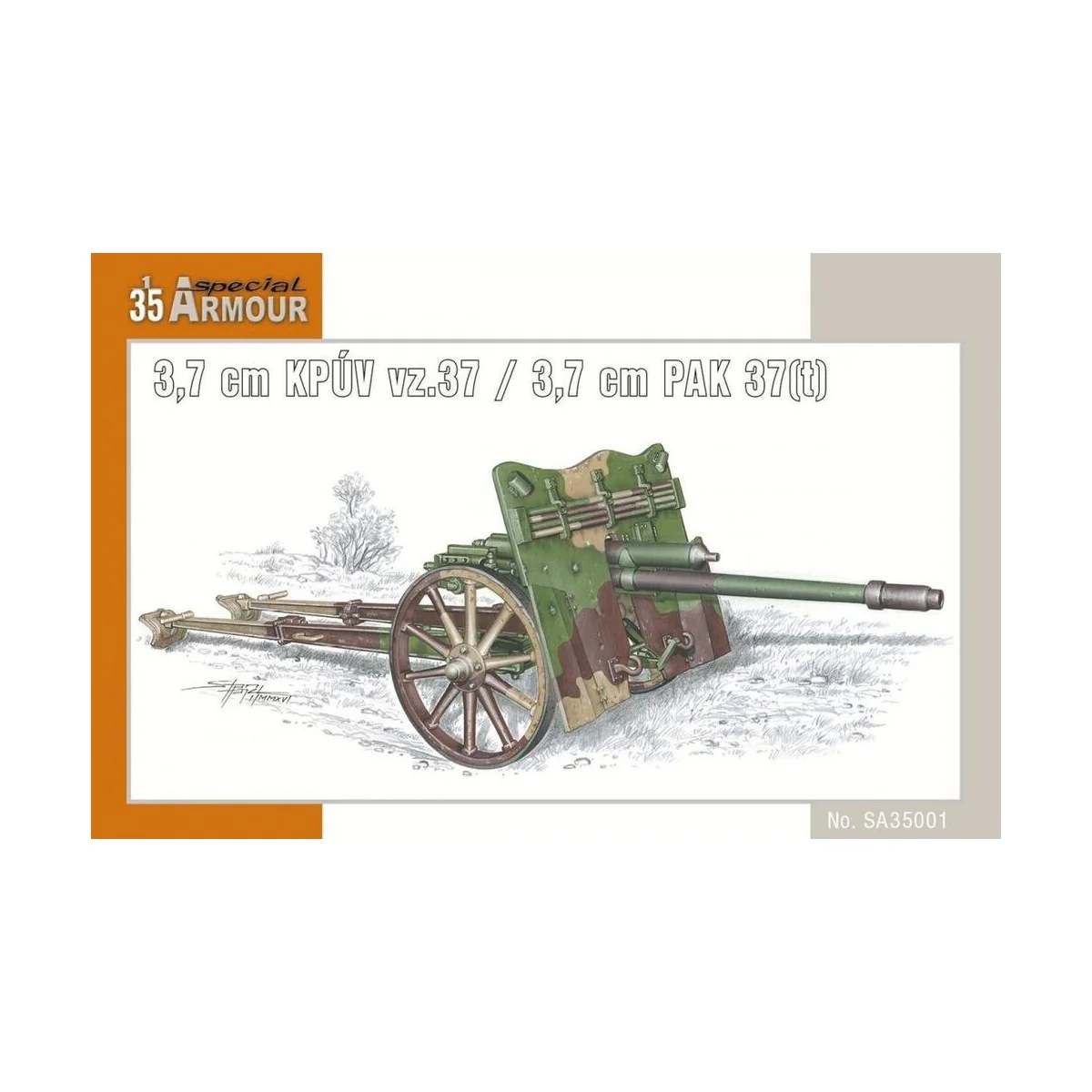 Kanon 3, 7cm KPUV vz.37 (3, 7cm PAK 37(t), 1/35 - Special Hobby 100...