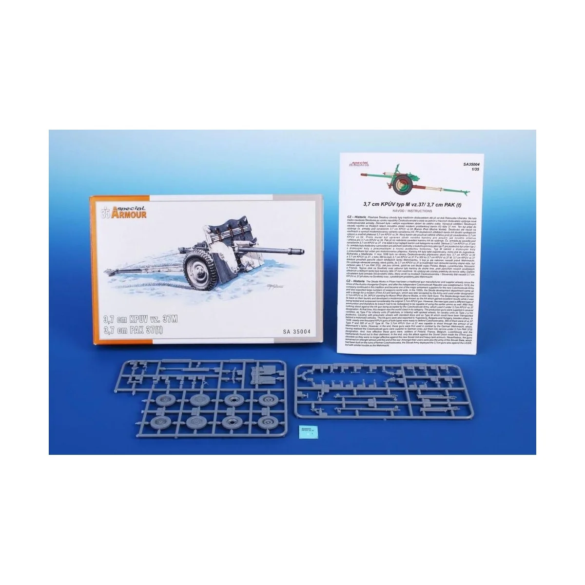 kanon 3, 7cm KPUV vz.37cm Pak M 37 (t), 1/35 - Special Hobby 100-SA...