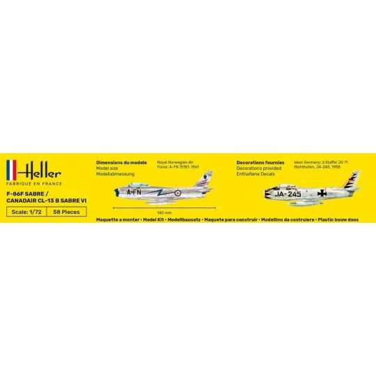 F-86F Sabre / Canadair CL-13 B Sabre VI, 1/72 - Heller 80277