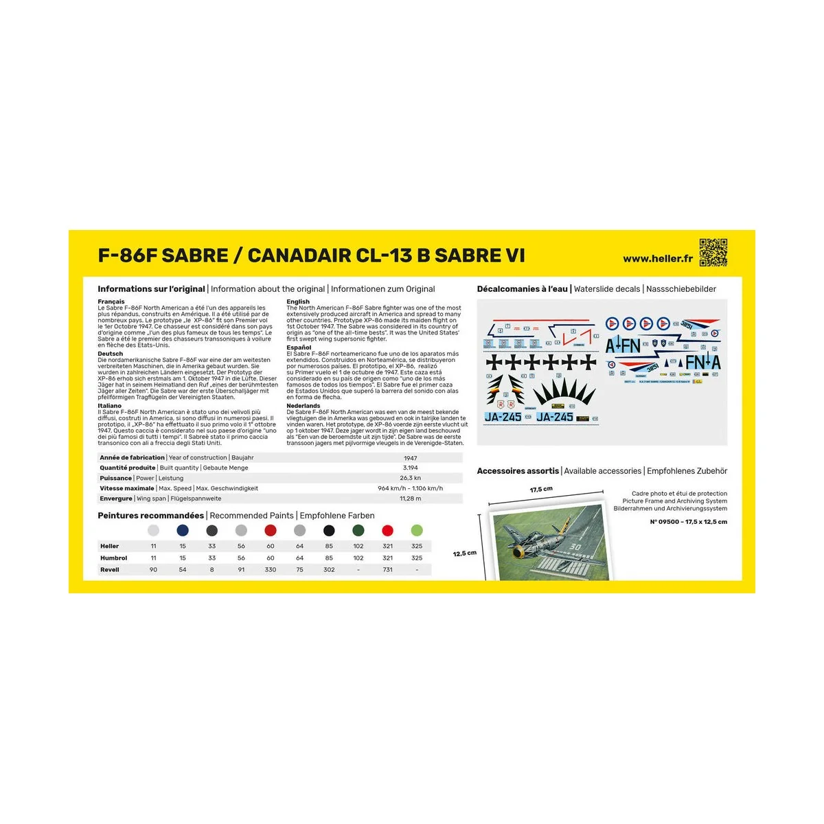 F-86F Sabre / Canadair CL-13 B Sabre VI, 1/72 - Heller 80277