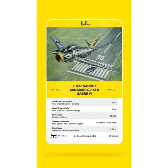 F-86F Sabre / Canadair CL-13 B Sabre VI, 1/72 - Heller 80277