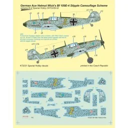 Bf 109E-4 German Ace H. Wick Decal Motley Camo, 1/72 - MPM 100-K72031 2