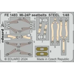 Mi-24P seatbelts STEEL, 1/48 - Eduard Accessories FE1483