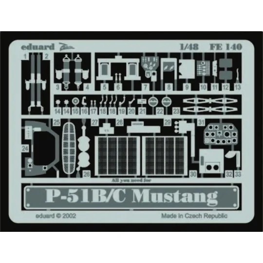 P-51B/C Mustang, 1/48 - Eduard Accessories FE140