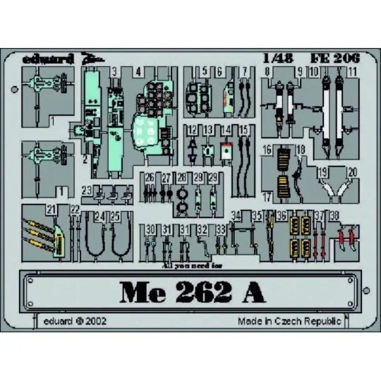 Me 262 A-2, 1/48 - Eduard Accessories FE206