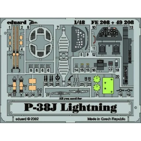 P-38J Lighting, 1/48 - Eduard Accessories FE208