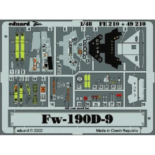 Fw-190D-9, 1/48 - Eduard Accessories FE210