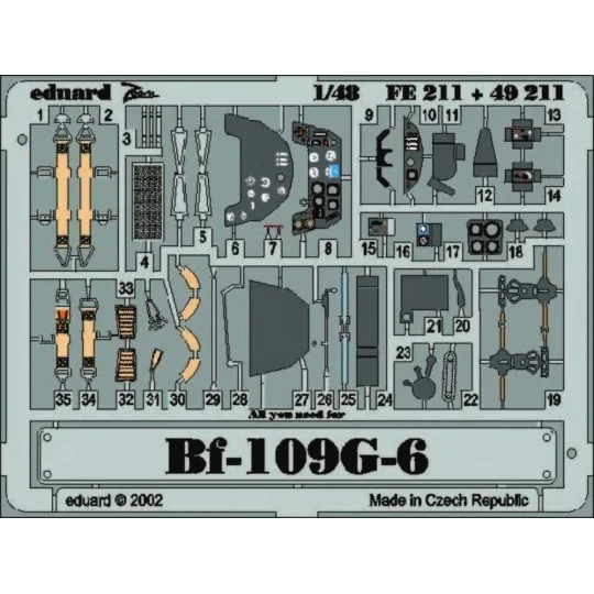 Bf-109-G-6, 1/48 - Eduard Accessories FE211