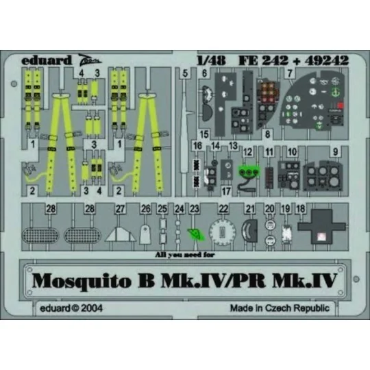 Mosquito B.Mk.IV/PR Mk.IV für Tamiya Bausatz, 1/48 - Eduard Accesso...