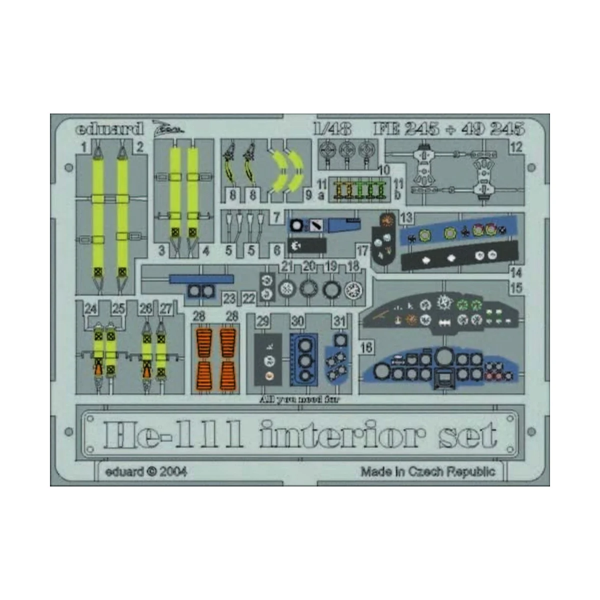 Heinkel He 111, Interior set, 1/48 - Eduard Accessories FE245