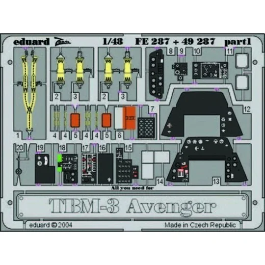 TBM-3 Avenger, 1/48 - Eduard Accessories FE287