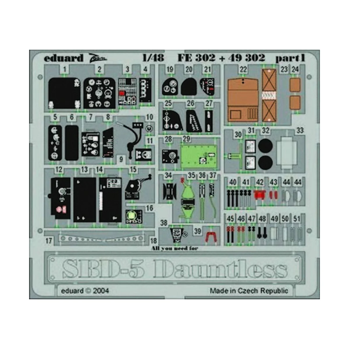 SBD-5 Dauntless, 1/48 - Eduard Accessories FE302