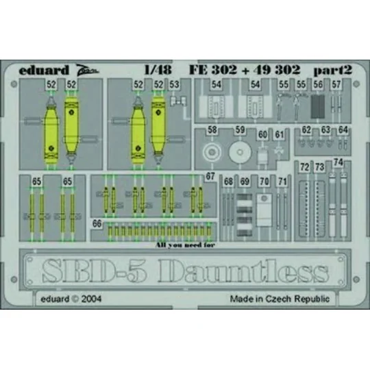 SBD-5 Dauntless, 1/48 - Eduard Accessories FE302