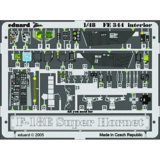 F-18E Super Hornet interior FE344, 1/48 - Eduard Accessories FE344