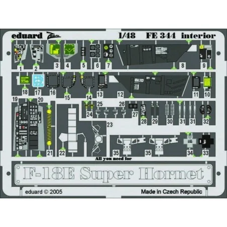 F-18E Super Hornet interior FE344, 1/48 - Eduard Accessories FE344