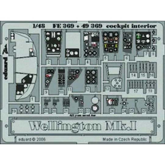 Wellington Mk.I cockpit interior für Trumpeter Bausatz, 1/48 - Edua...