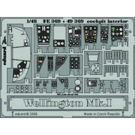 Wellington Mk.I cockpit interior für Trumpeter Bausatz, 1/48 - Edua...