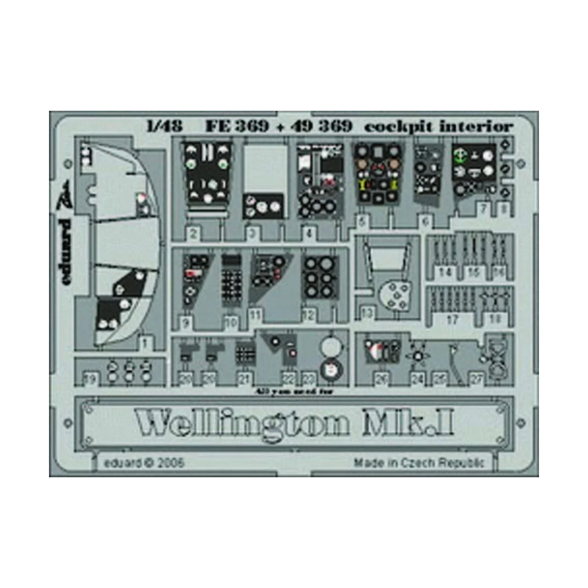 Wellington Mk.I cockpit interior für Trumpeter Bausatz, 1/48 - Edua...