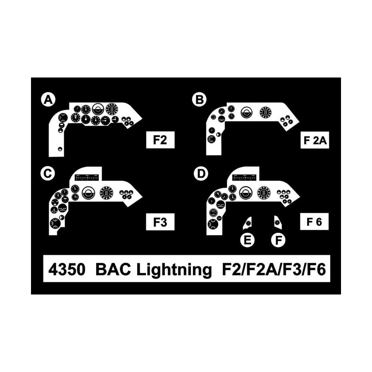 BAC Lightning F2/F2A/F3/F6-Cockpit Set, 1/48 - CMK 129-4350