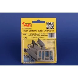 SF-260 Cockpit Centre Console and Seats w/Harness / for SH kits, 1/... 2