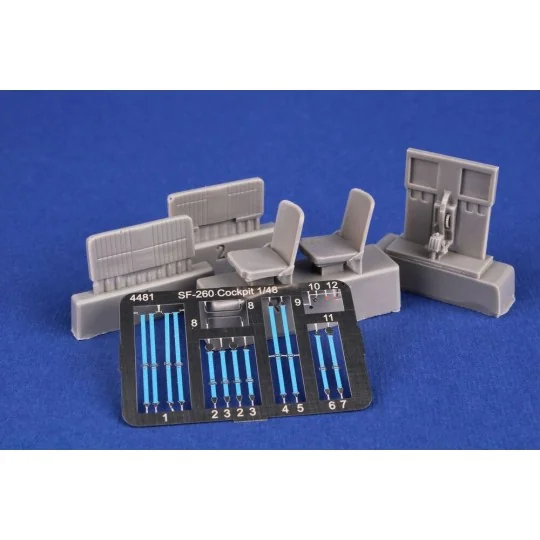 SF-260 Cockpit Centre Console and Seats w/Harness / for SH kits, 1/...
