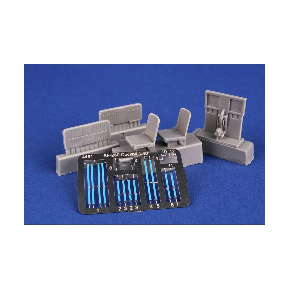 SF-260 Cockpit Centre Console and Seats w/Harness / for SH kits, 1/...