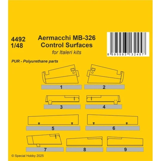 Aermacchi MB-326 Control Surfaces, 1/48 - CMK 129-4492