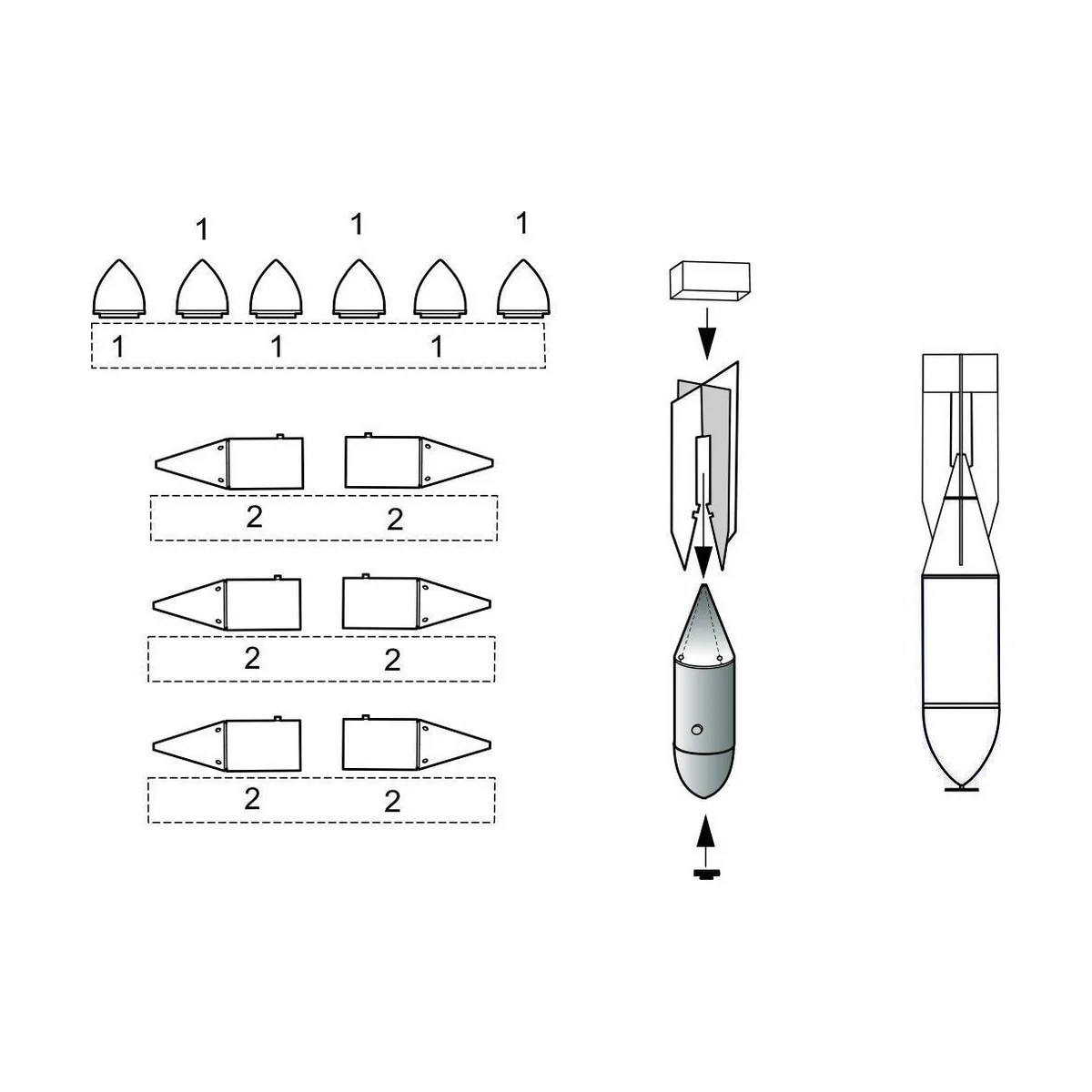 WWII Soviet Bombs FAB 100kg (6pcs), 1/48 - CMK 129-4270