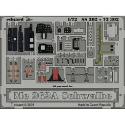 Me 262A Schwalbe für Academy Bausatz, 1/72 - Eduard Accessories SS302