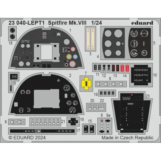Spitfire Mk.VIII AIRFIX, 1/24 - Eduard Accessories BIG2406