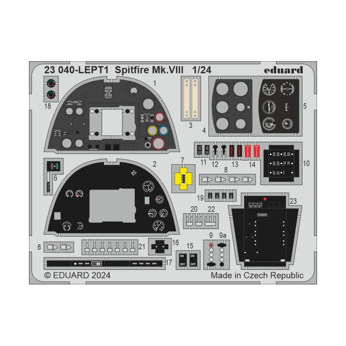 Spitfire Mk.VIII AIRFIX, 1/24 - Eduard Accessories BIG2406