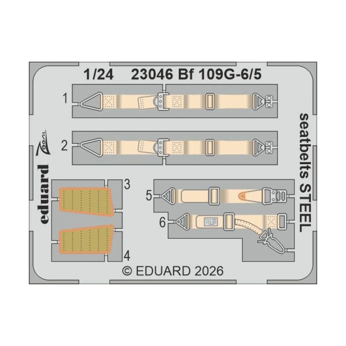 Bf 109G-6 for Airfix, 1/24 - Eduard Accessories BIG2408